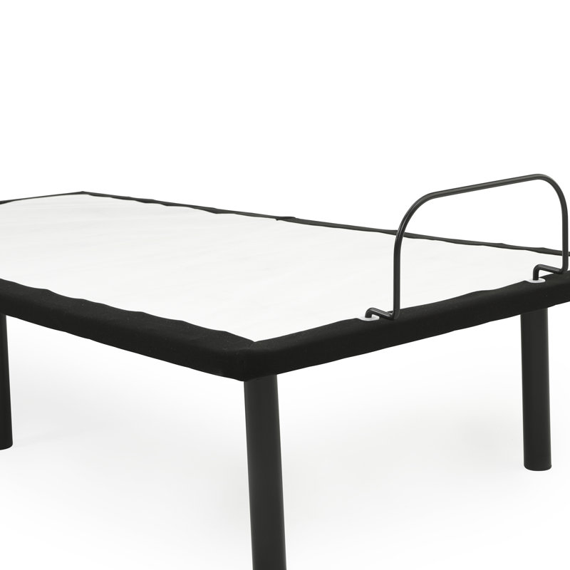 Lit double réglable en métal gris, option tête haute par télécommande filaire, soulagement de l'inconfort articulaire, 74,33 po P, 52,21 W, 14,65 H, 82,69 Lb, métal gris, fonctionnement, télécommande incluse, réduction de la profondeur,