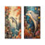 Danse du dauphin au-dessus d'un corail I - Collection d'art mural animaux 2 pièces-85412714-85412718
