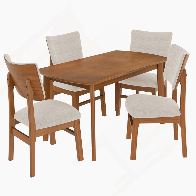 Ensemble de table de salle à manger, table de cuisine en bois avec 4 chaises rembourrées pour la cuisine et la salle à manger