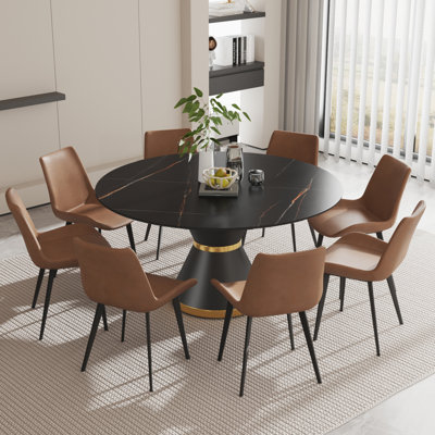 Alperton 9 - Piece Round 59.05'' Pedestal Dining Set