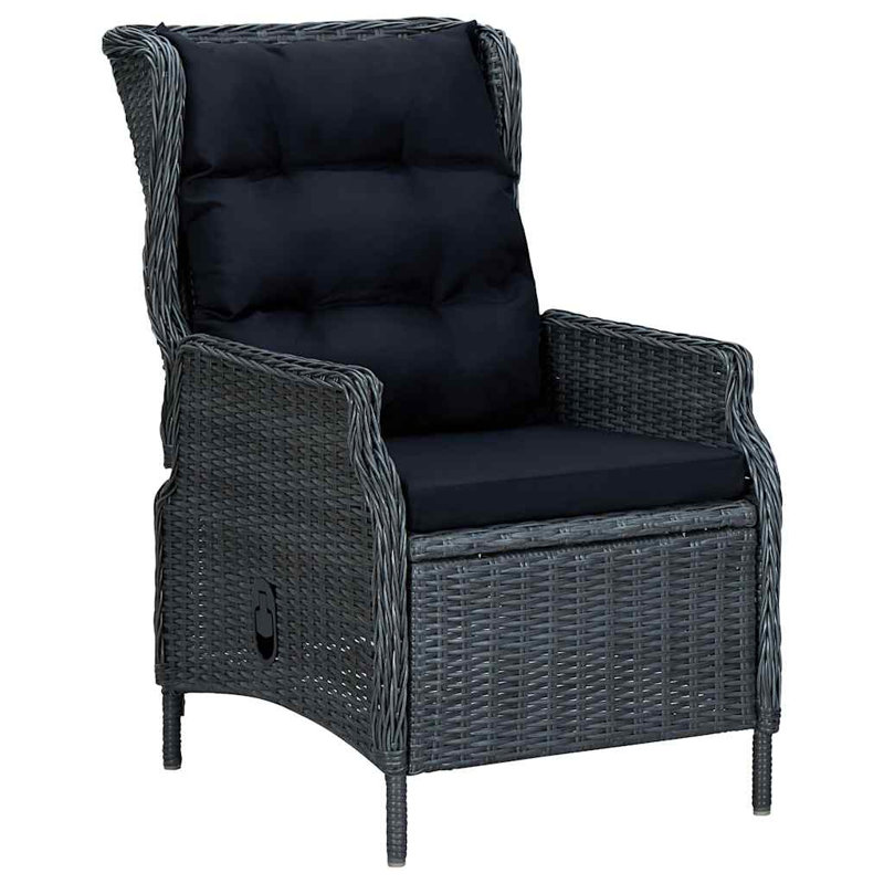 Brilliance Recliner Patio Chair with Cushions, Gray, Gray