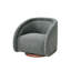 Fauteuil pivotant Boucl avec base en noyer, structure interne en bois massif, couleur beige, rotation à 360°, dossier confortable pour la lecture.