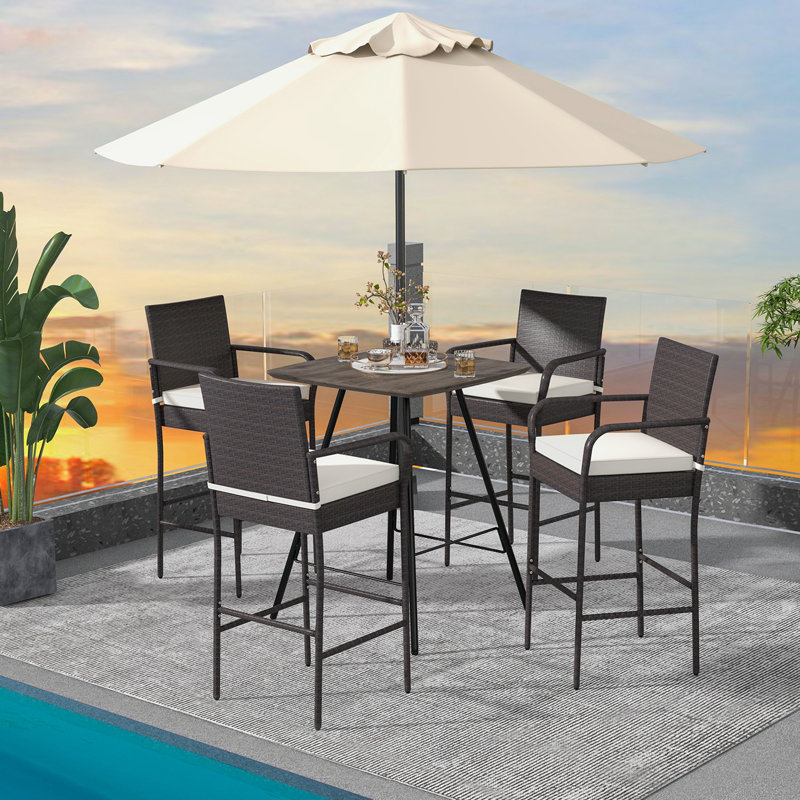 Outdoor 29.5'' Bar Stool with Cushion