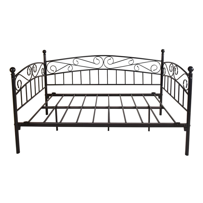 Multi-functional metal day bed frame with headboard, can be used as mattress base/bed sofa