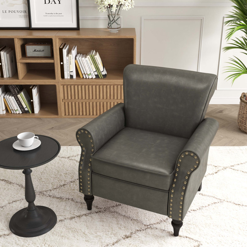 Fauteuil Enoks, Similicuir gris