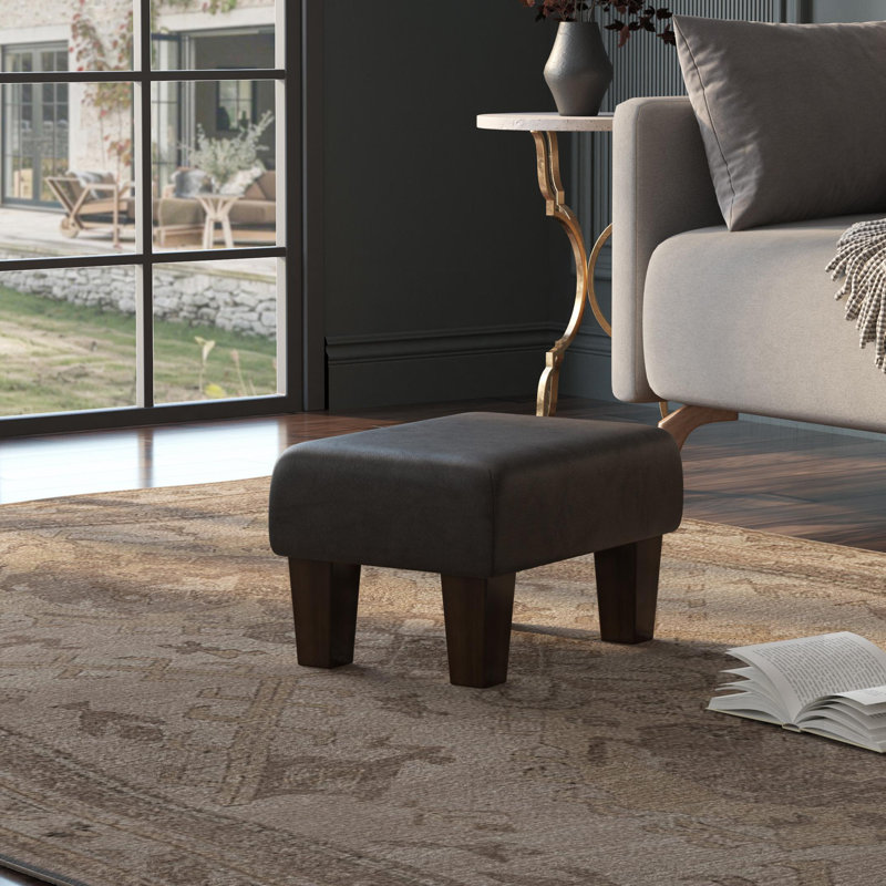 Collado Wood Contemporary Leg, Mahogany, Dark Brown, Italian Leather