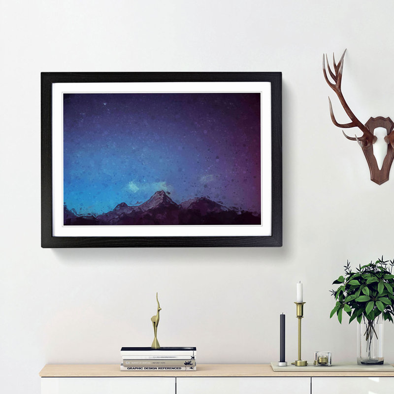 Stars Above the Mountains in Nepal - Picture Frame Graphic Art Print, Black Framed, 48cm H x 65cm W x 2cm D