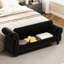 Banc de chambre en velours noir avec rangement coulissant - Chaise longue inclinable 64,5 po-1465056087