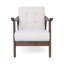 Chaise de style Mid-Century moderne avec revêtement beige et structure d'appoint solide
