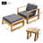 Modern 3-Piece Acacia Wood Outdoor Lounge Set With Deep Seating Cushions, Patio Chair With Ottoman And Side Table-828384422