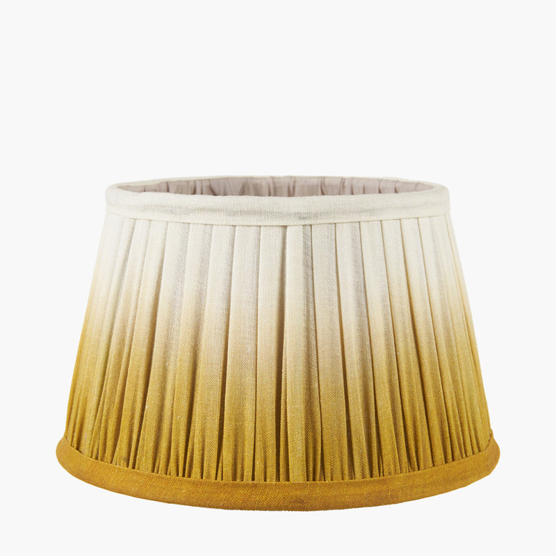 20 cm Cotton Empire Lamp Shade, Mustard, 22cm H x 35cm W x 35cm D