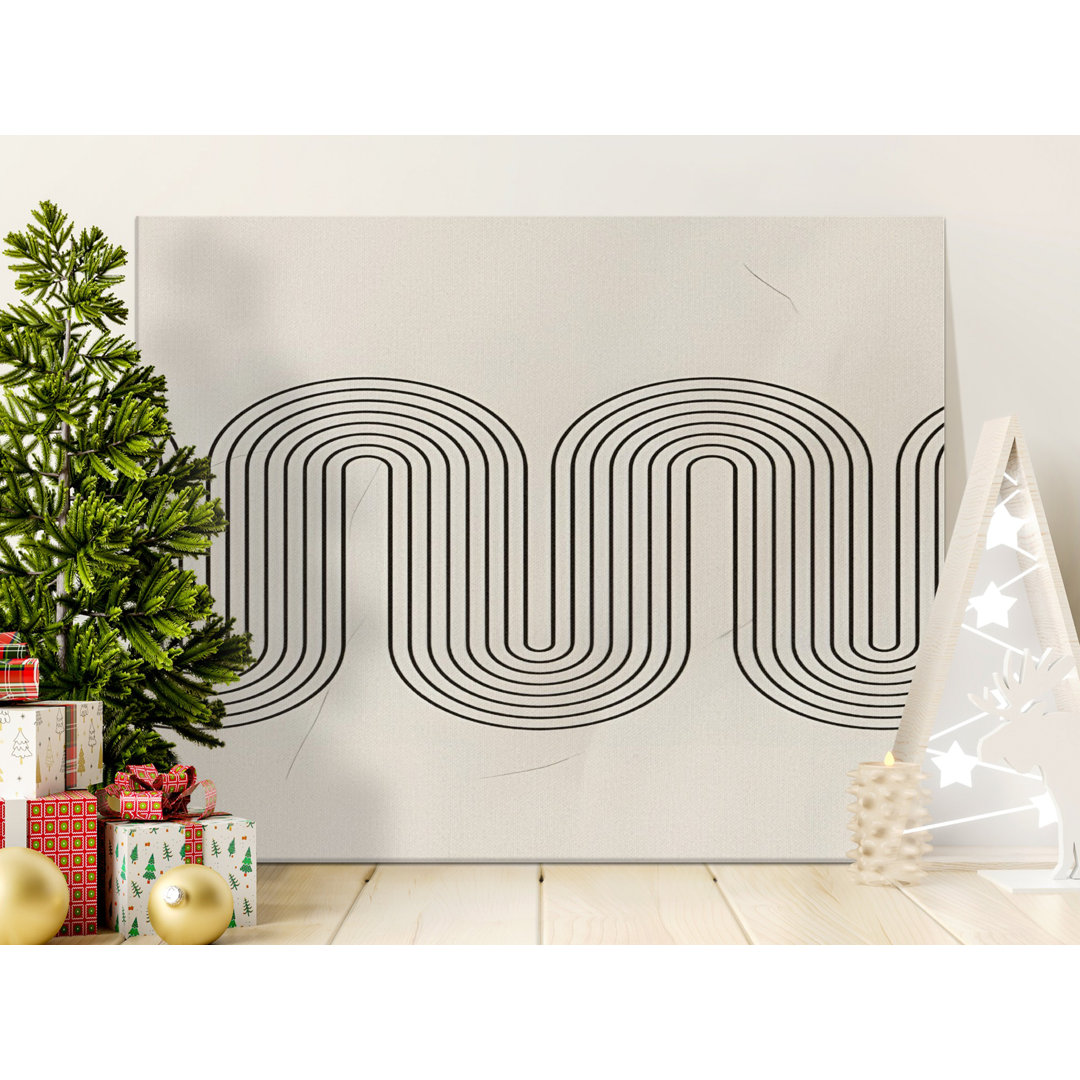 Mid Century Wavy Line Arch Canvas Print