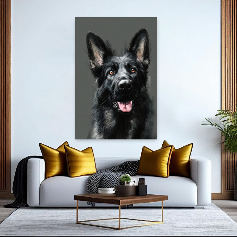 German Shepherd Dog by Justyna Jaszke - Wrapped Canvas Print, 152.4 cm H x 101.6 cm W