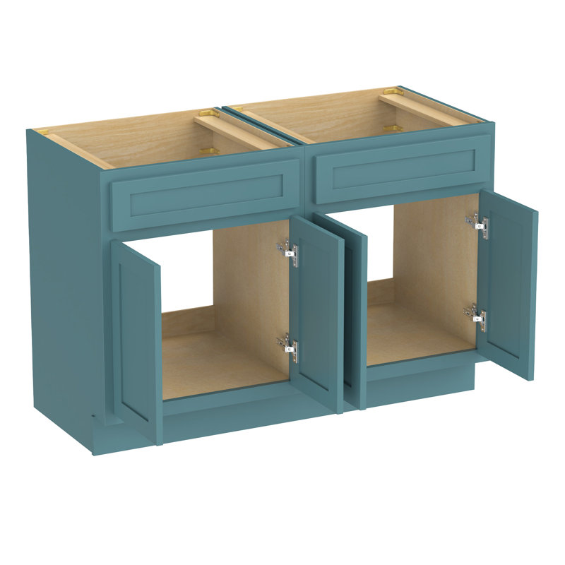 Base de meuble-lavabo double 48 po seulement, Sarcelle