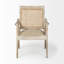  Fauteuil en tissu crème et naturel délavé