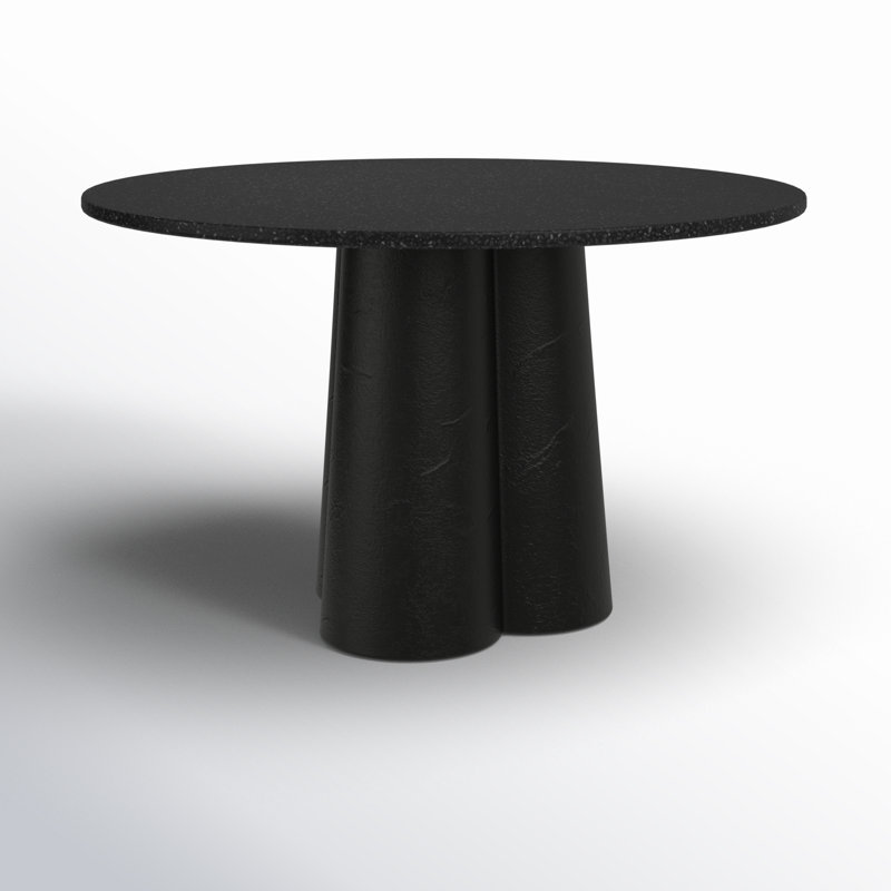 Alexi Black Concrete Round Outdoor Dining Table