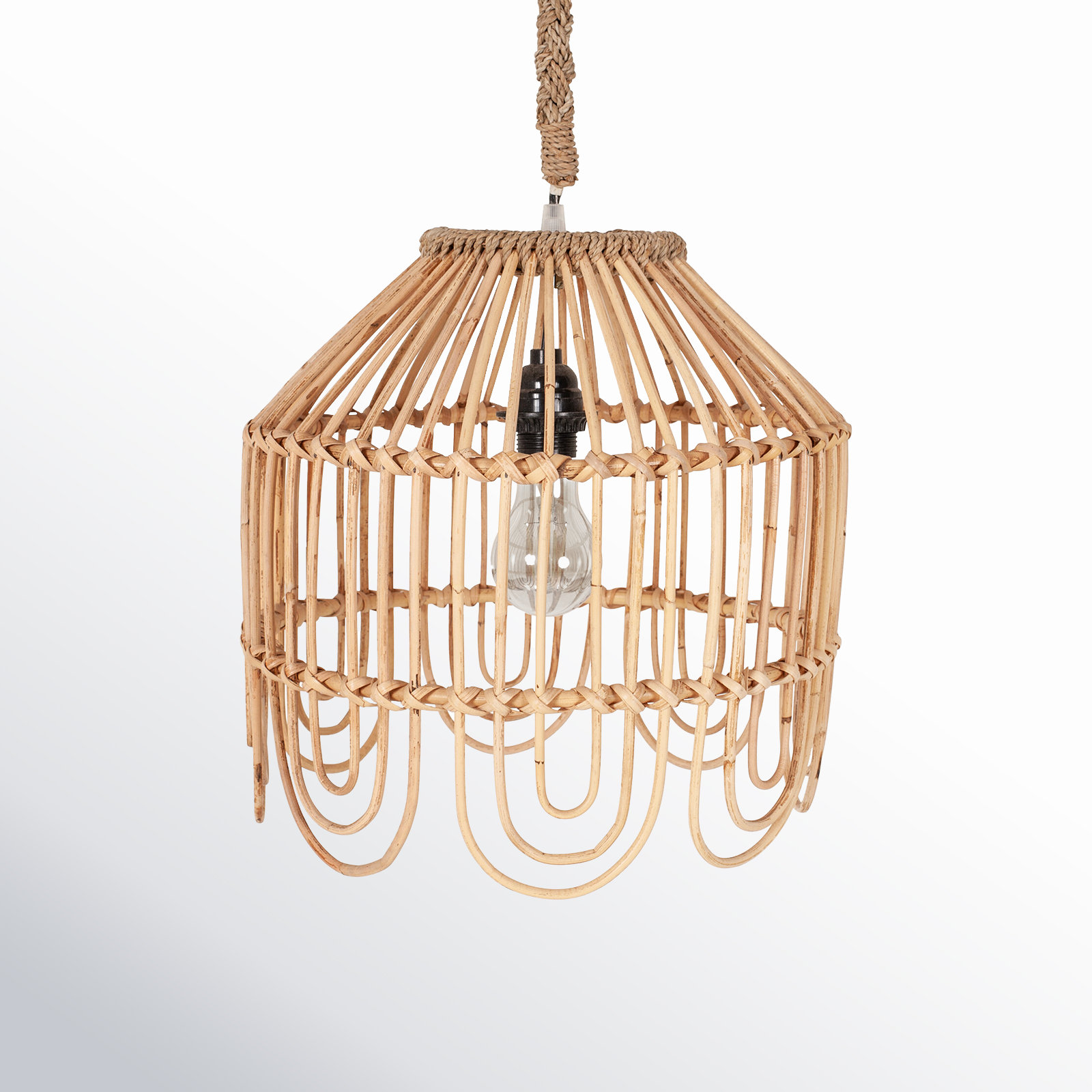 Merce Single Light Rattan Dimmable Pendant