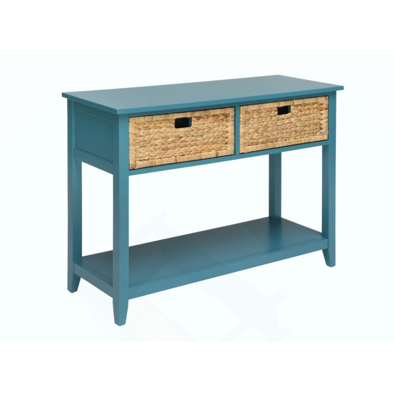Console avec 2 tiroirs et une tablette ouverte, parfaite pour les vestibules et les salons