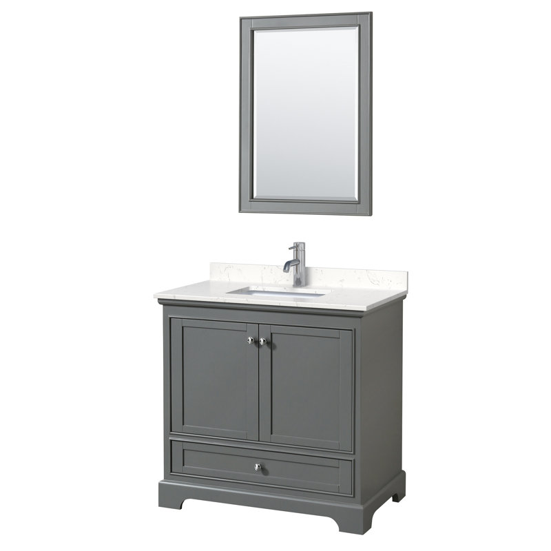 Deborah Dark Gray 36" Single Vanity with White Cultured Marble Top
