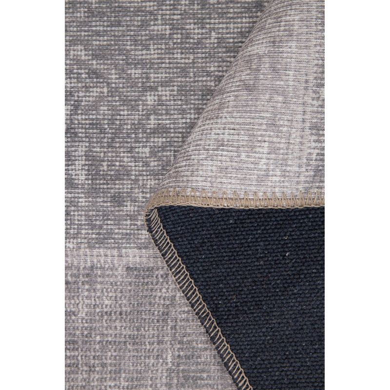 Tapis décoratif gris en patchwork gris, Rectangle 5 pi x 7 pi 7 po