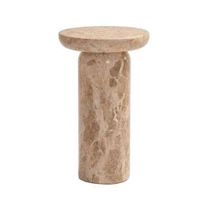 Barrington Brown Marble Round Accent Table