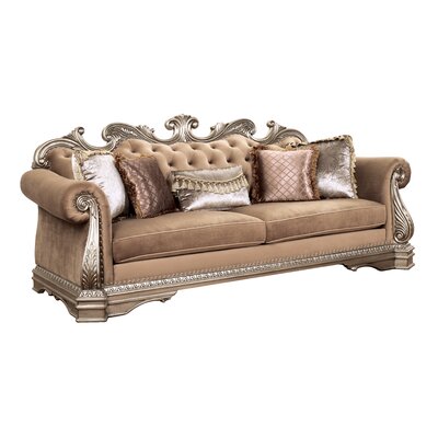 Daniyal 100'' Velvet Rolled Arm Sofa -  Rosdorf Park, 36FF61C9D0784C7FB0DD9C1A9B949571