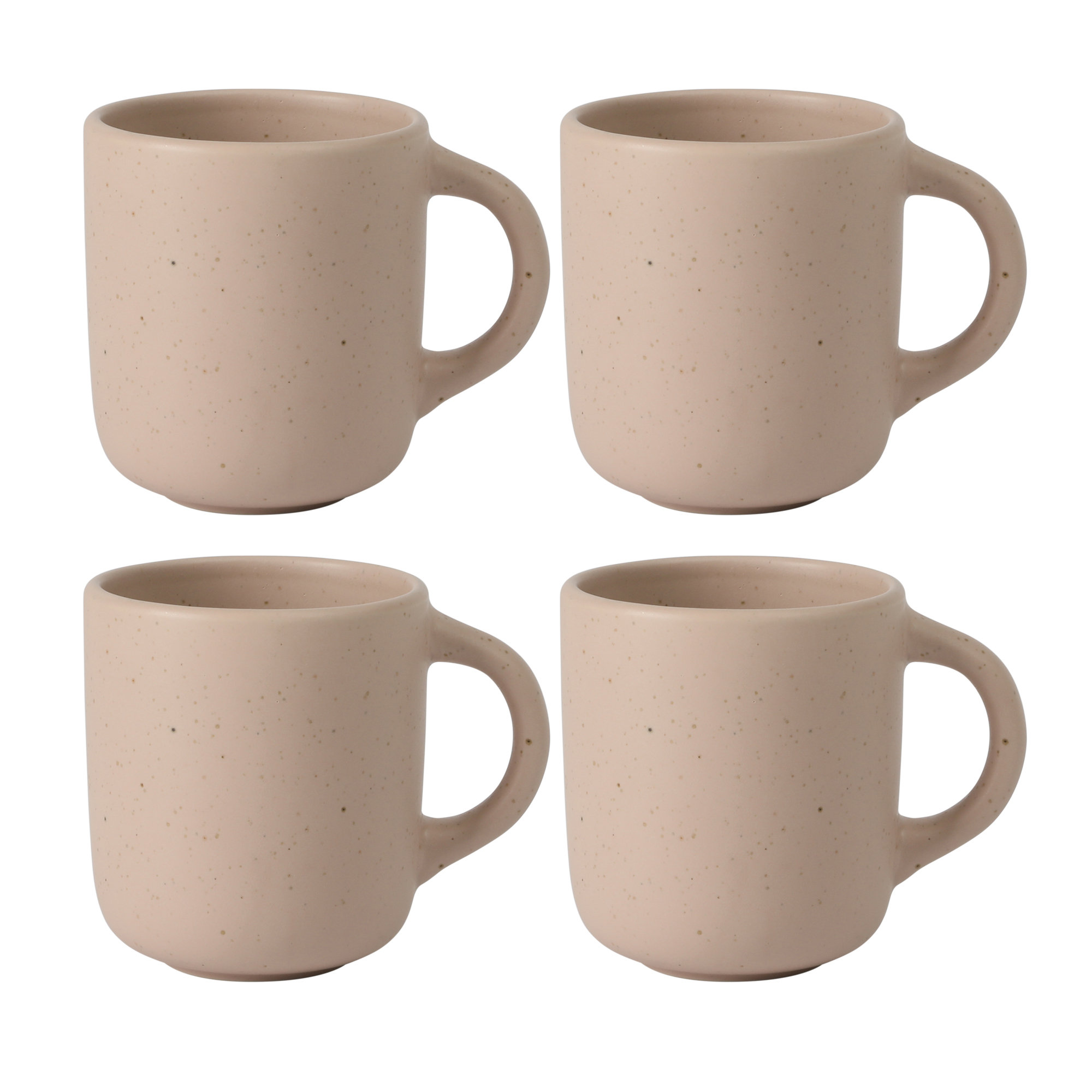 Bloomhouse Corcisa Clay 4 Piece Mug Set, Prosecco Blush Pink