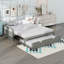 Lit de jour simple extensible avec couchette, lit de jour en bois avec couchette-348454764