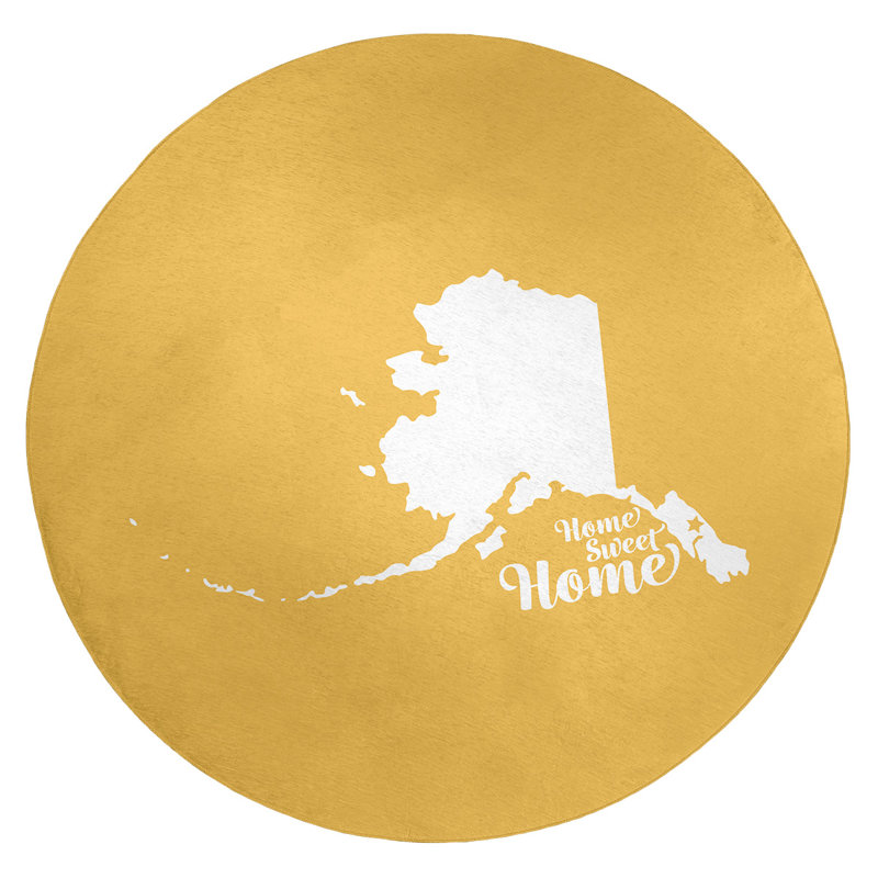 Tapis en poly-chenille juneau à la maison, Rond 5 pi