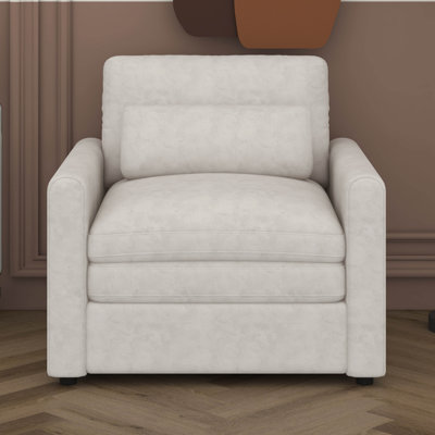 31.9" Oversized Cozy Upholstered Single Sofa With Double Plush Cushion, Comfy Cloud Armchair With Detachable Lumbar Pillow