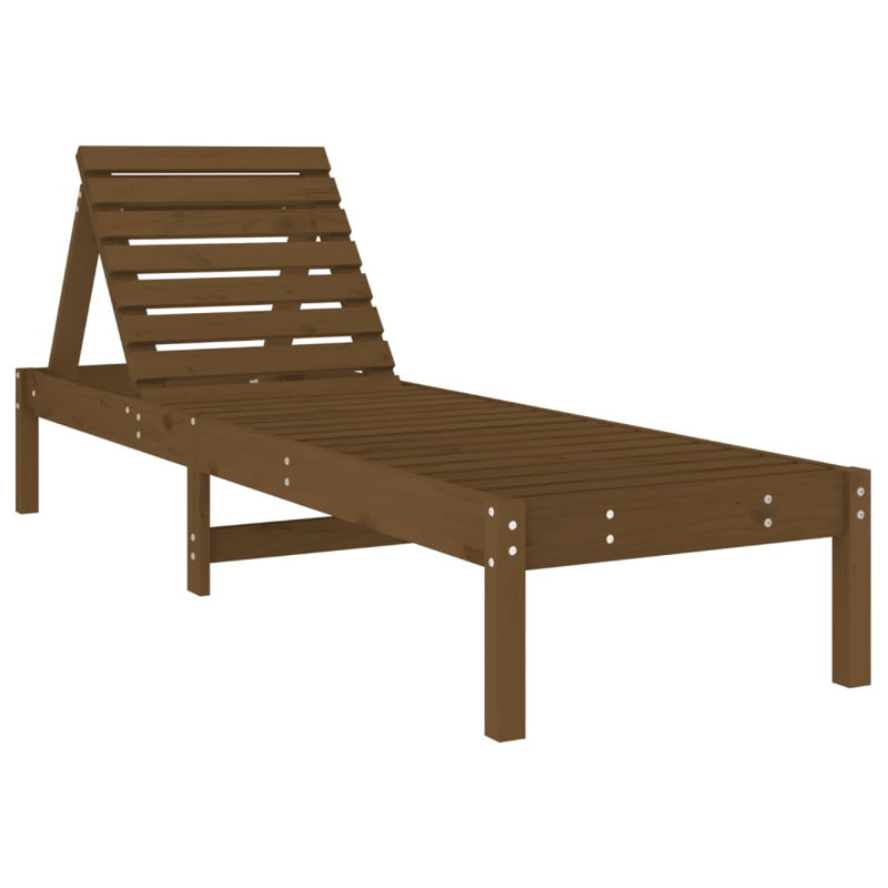 Adoniram 199.5cm Long Reclining Pine Double Chaise, Honey Brown, 1