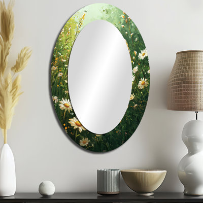Miroir mural blanc moderne Daisies Dream - blanc