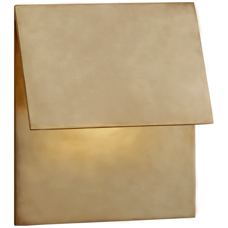 Kelly Wearstler Esker Single Fold Sconce, Antique-Burnished Brass