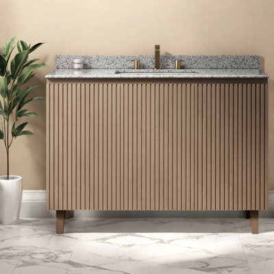 Meuble-lavabo moderne en bois avec plateau en granite 30 po Modern