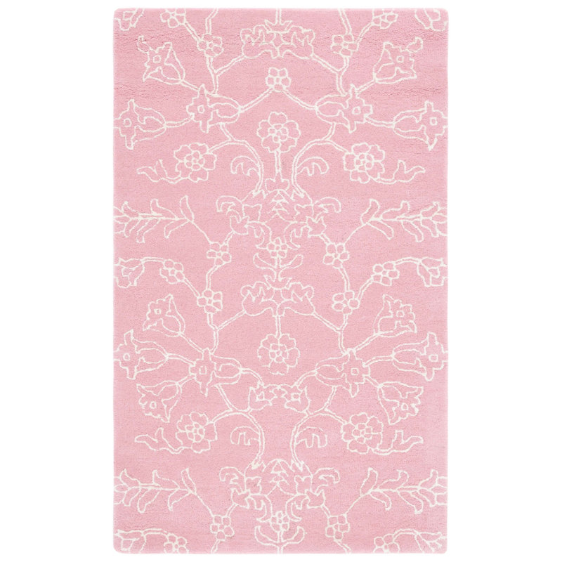 Emyrie Hand Tufted New Zealand Wool Floral Rug, Rectangle 3' x 5'