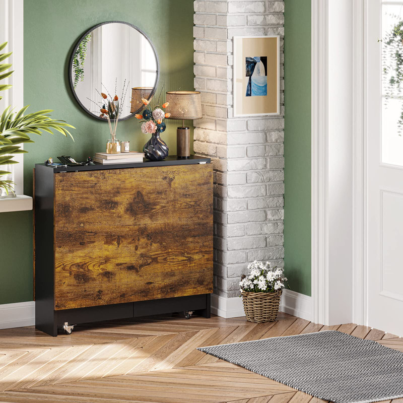Leaf Tables For Small Spaces, Foldable Dining Table With 2-Layer Storage Rack