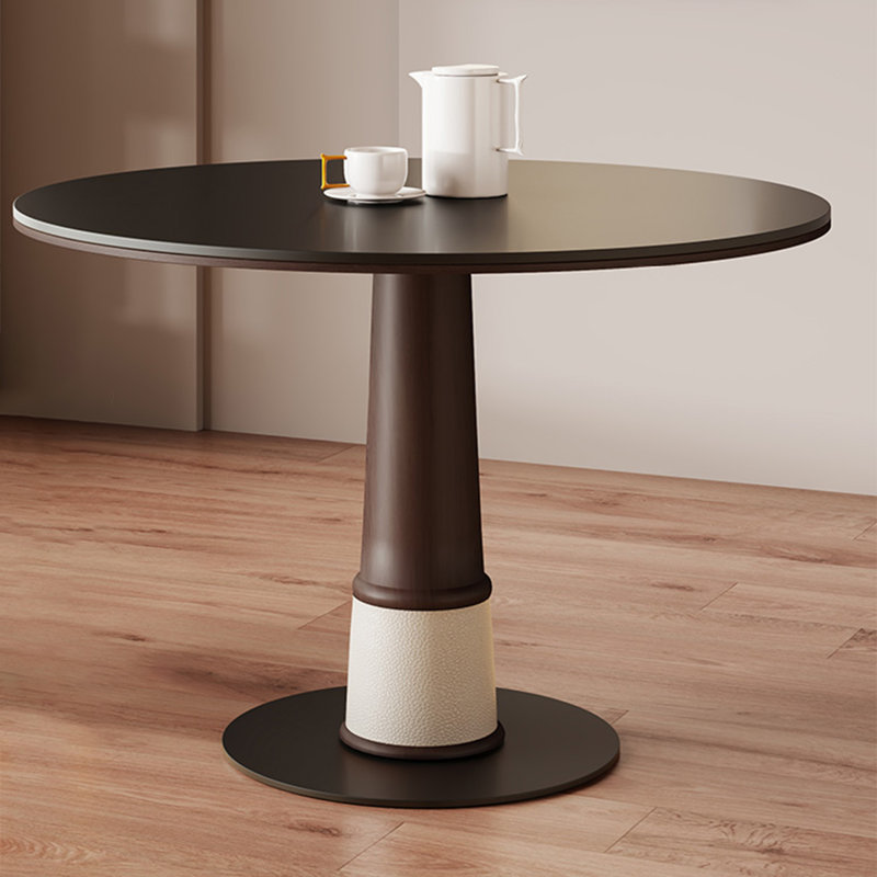 Table de salle à manger noire et noyer, Blanc/noyer, Noir, H 29,53 po x L 39,37 po x l 39,37 po