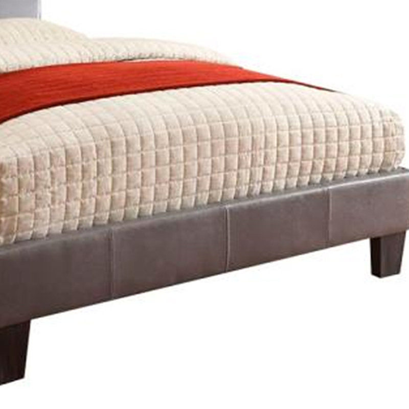 Vegan Leather Bed, California King, Gray