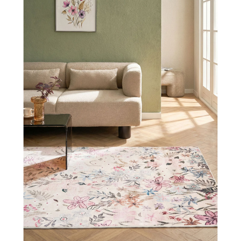 Floral Area Rug, Rectangle 160 x 230 cm