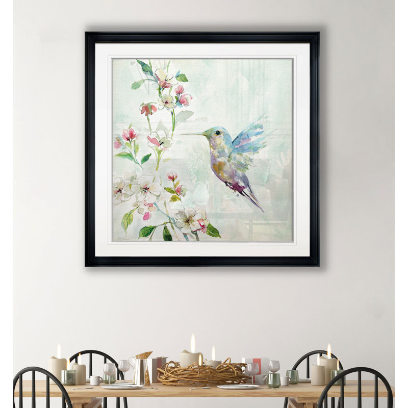 Colibri II - reproduction d'art, H 26,5 po x l 26,5 po x P 1,5 po, Cadre plastique noir