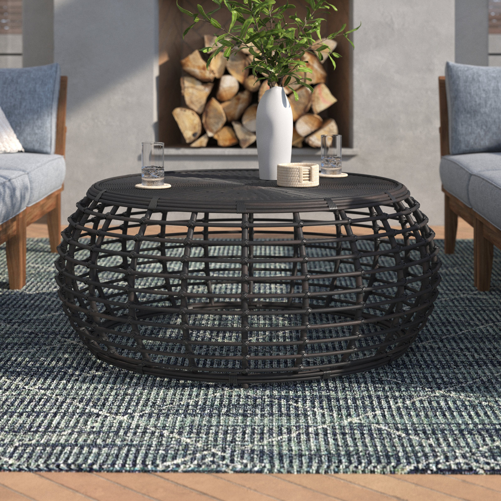 Caliope 43.5'' Wicker Outdoor Coffee Table