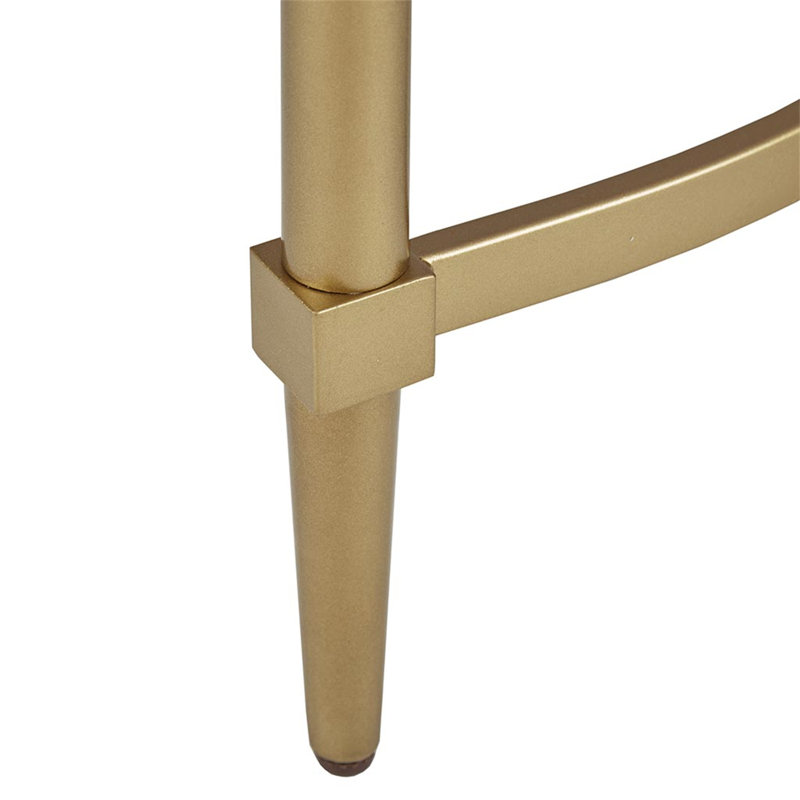 Elegant Bordeaux Demilune Console with White Marble Top and Gold Legs
