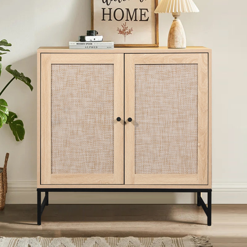 Buffet / commode intérieur 31 po en rotin beige