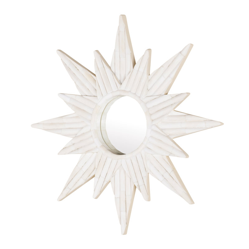 Grand Tour Furniture Sunburst Bone Framed Wall Mirror