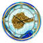 Golden Heart Blue Agate Stone - Modern wall clock-49188467