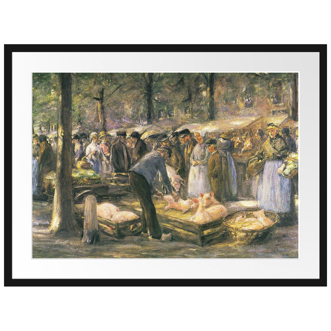 Gerahmter Kunstdruck Pig Market in Haarlem von Max Liebermann