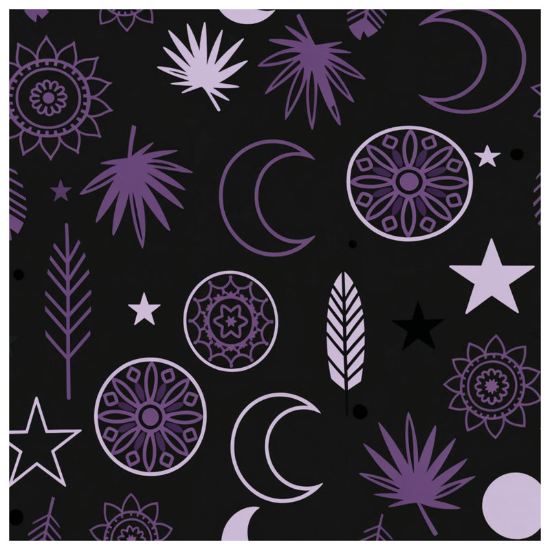 Édredon mauve à motif d'étoile mauve, Simple extra long