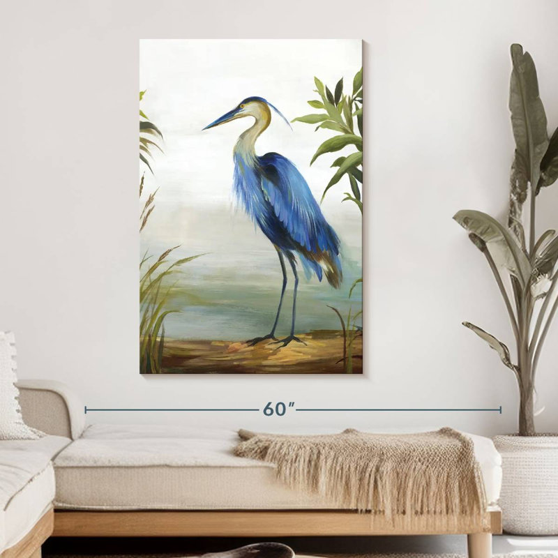 «Blue Heron», reproduction sur toile, H 48 po x l 32 po x P 1,25 po
