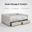 Queen Size Daybed Sofa Sleeper with Trundle & Storage Drawers - Beige Linen Upholstered Convertible Bed (86.5" x 65" x 30")-316057662