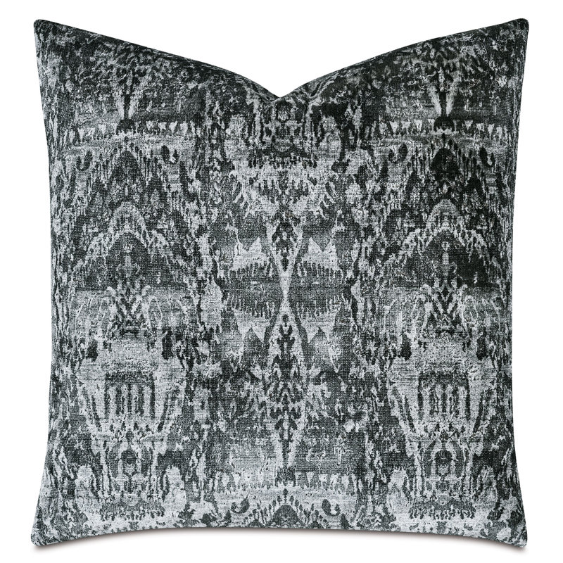 Sparkle Velvet Pillow Cover & Insert, Square, Steel